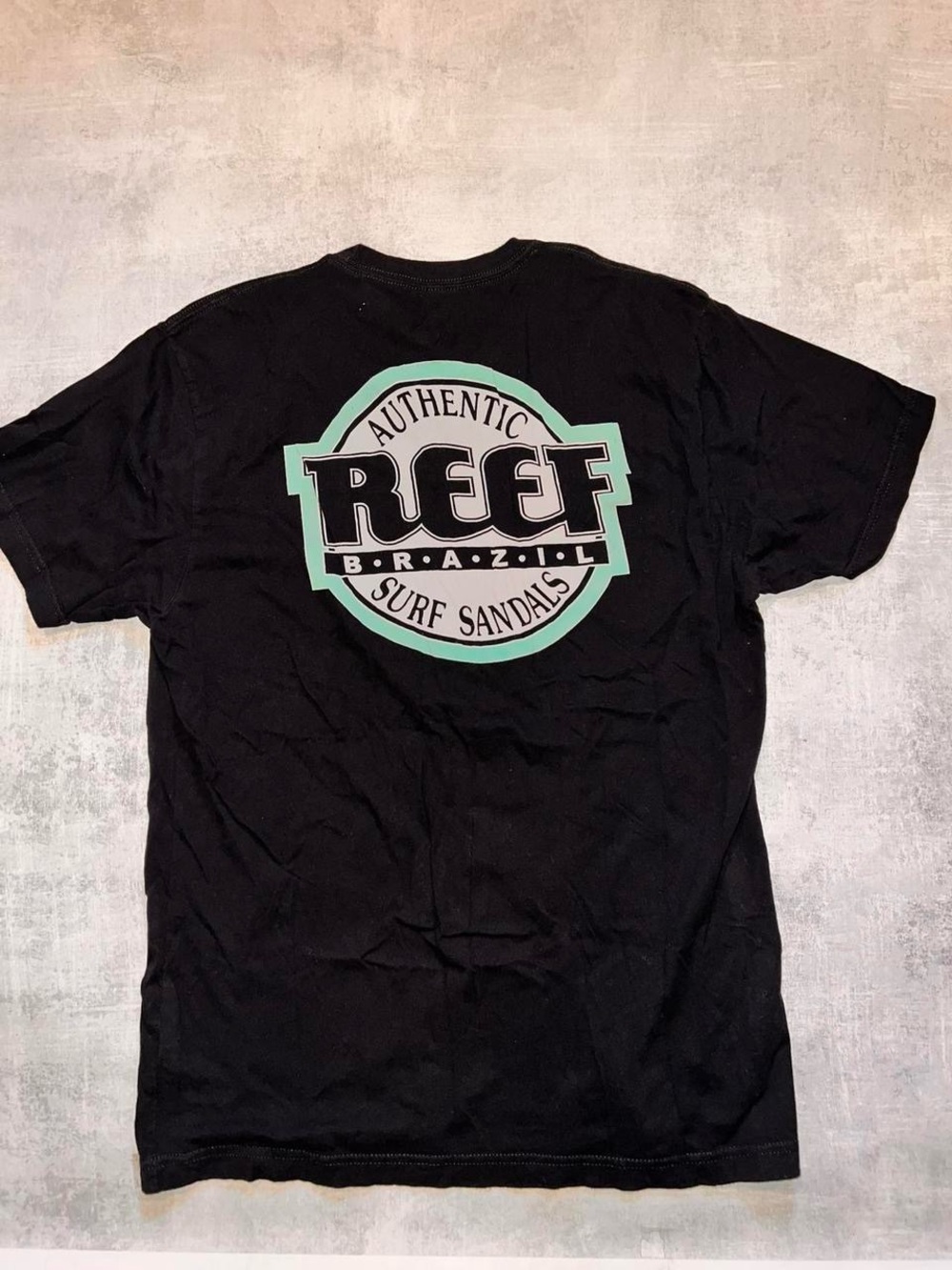 Reef Black Tee with Mint Logo